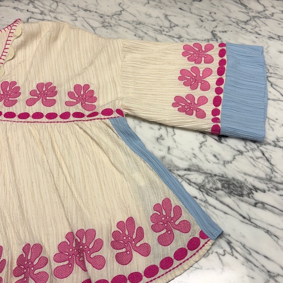 THML Cream Tunic with Pink and Blue Accent - Picture 3 of 6